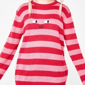 Lazy Oaf Face It stripe knit tee